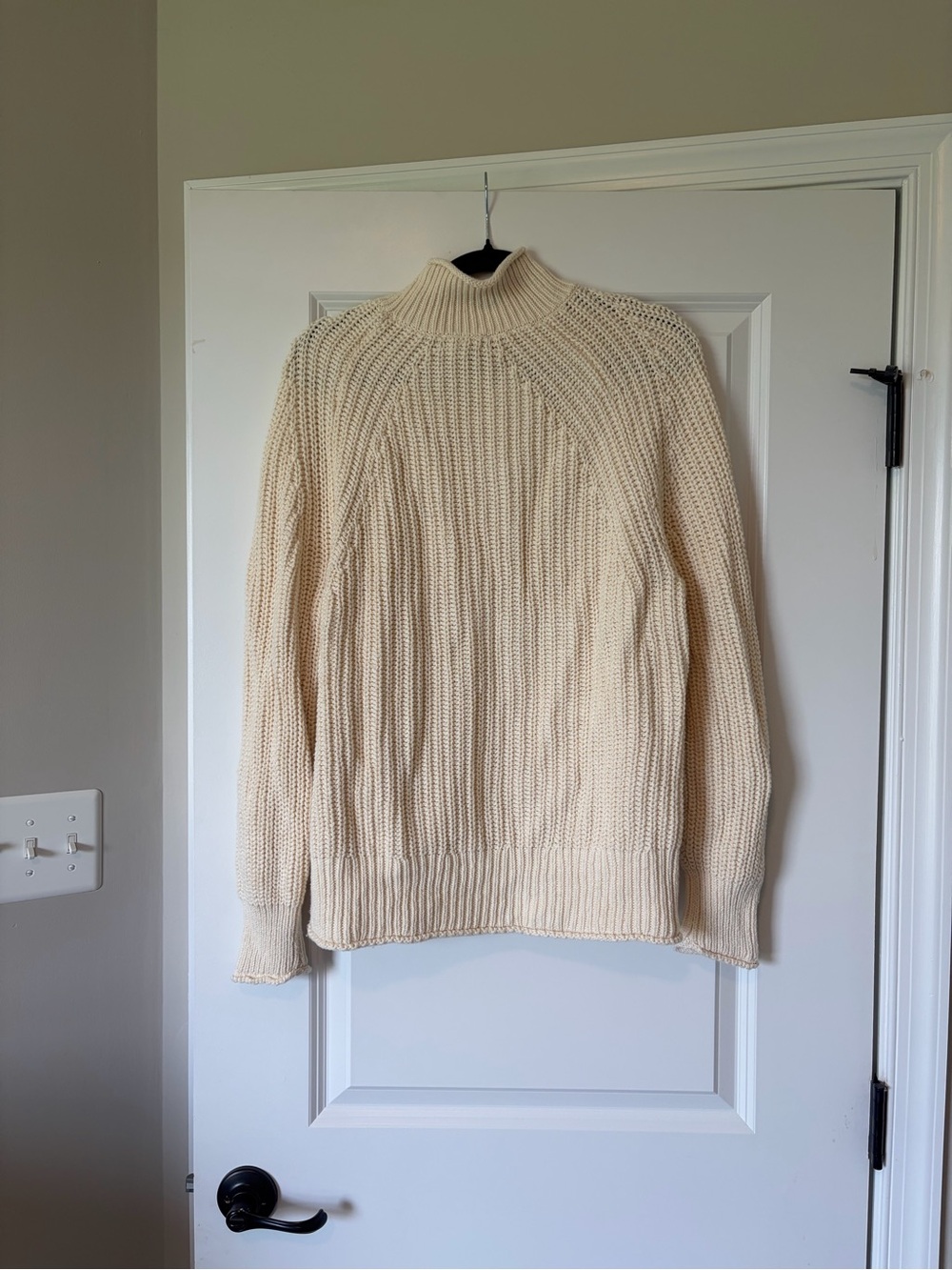 J. Crew Cream Ribbed Cowl Neck Sweater